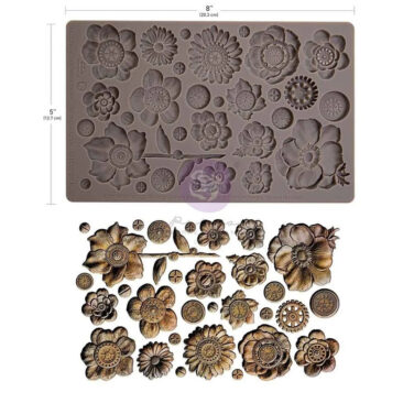 Alternative view of Finnabair Rusty Flowers 5x8 Inch Decor Moulds