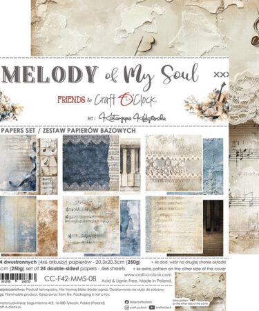 Craft O'Clock - Collezione Melody of My Soul 8x8 Inch Basic Papers Set