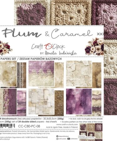 Craft O'Clock - Collezione Plum & Caramel 8x8 Inch Basic Papers Set