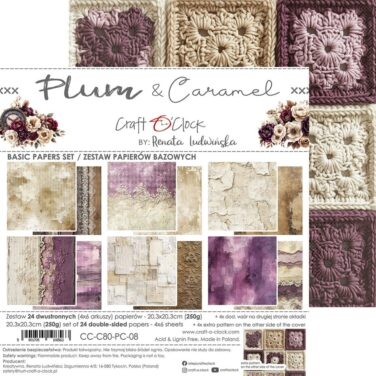 Craft O'Clock - Collezione Plum & Caramel 8x8 Inch Basic Papers Set