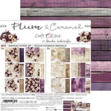 Craft O'Clock - Collezione Plum & Caramel 8x8 Inch Medium Papers Set