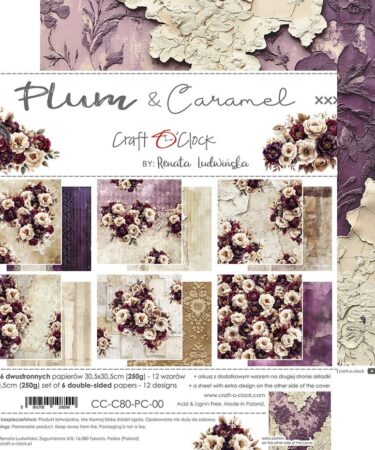 Craft O'Clock - Collezione Plum & Caramel 12x12 Inch Paper Set