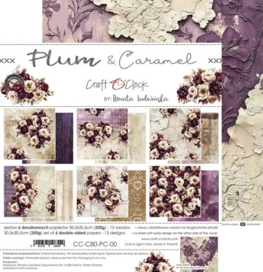 Craft O'Clock - Collezione Plum & Caramel 12x12 Inch Paper Set