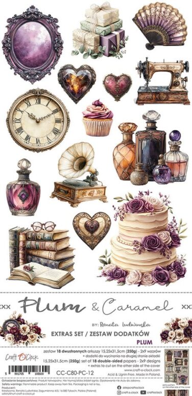 Craft O'Clock - Collezione Plum & Caramel Extras Set Plum