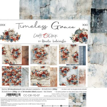 Craft O'Clock - Collezione Timeless Grace 8x8 Inch Medium Papers Set
