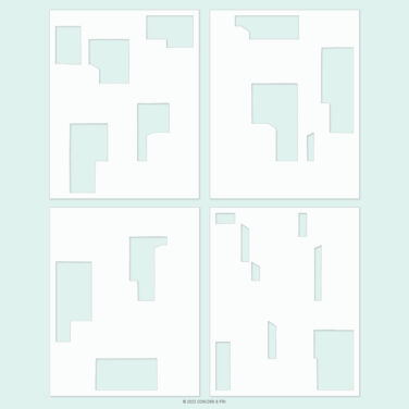 Concord & 9th –  City Block Stencil Pack (4 qty: 4.75 x 6)