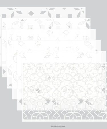 Concord & 9th – Kristina Werner -  Cara Medallion Stencil Pack (6 qty; 6 x 9)