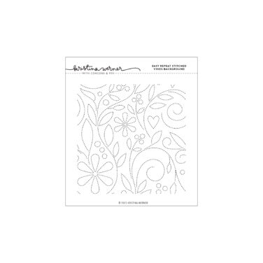 Concord & 9th – Kristina Werner -  Easy Repeat Stitched Vines Background Stamp (6 x 6)