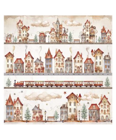 Alternative view of Stamperia - Conf 4 fogli stoffa cm 30x30 Gear up for Christmas