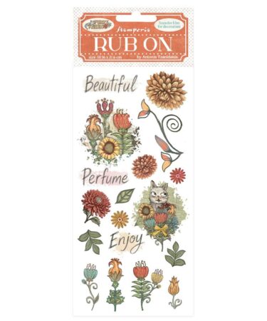 Stamperia - Rub on cm 10,16x21,6  Furry Friends fiori
