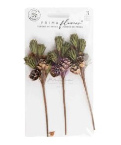 Prima Marketing Collezione Twinkle & Treats - Paper Flowers 3/Pkg Evergreen Sprigs