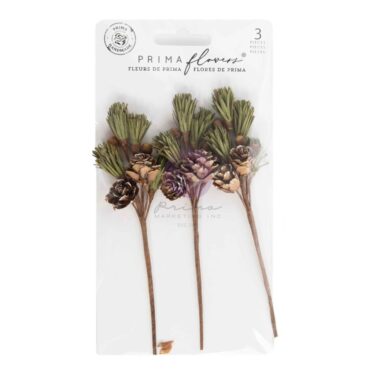 Prima Marketing Collezione Twinkle & Treats - Paper Flowers 3/Pkg Evergreen Sprigs