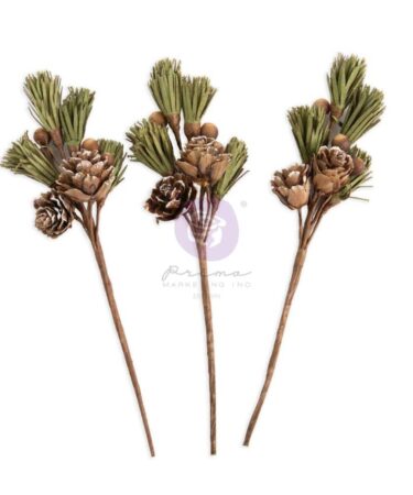 Alternative view of Prima Marketing Collezione Twinkle & Treats - Paper Flowers 3/Pkg Evergreen Sprigs