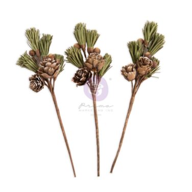 Alternative view of Prima Marketing Collezione Twinkle & Treats - Paper Flowers 3/Pkg Evergreen Sprigs