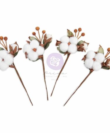 Alternative view of Prima Marketing Collezione Twinkle & Treats -Paper Flowers 4/Pkg  -Snowy Cotton