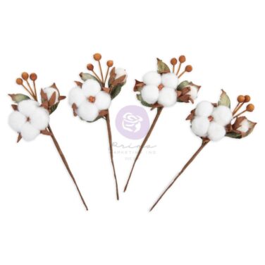 Alternative view of Prima Marketing Collezione Twinkle & Treats -Paper Flowers 4/Pkg  -Snowy Cotton