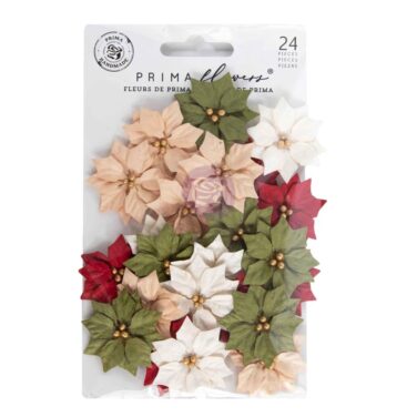 Prima Marketing Collezione Twinkle & Treats - Paper Flowers 24/Pkg Holiday Blooms