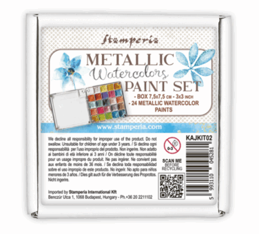 Stamperia -  Metallic water colours paints set - 24 Colori