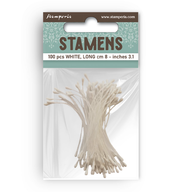 Stamperia - Pack 100 stamens cm 8 white