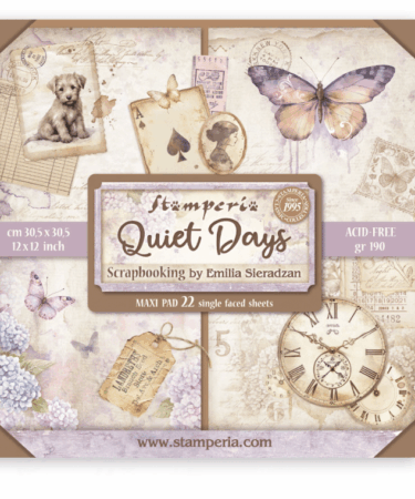 Stamperia -  Scrapbooking Pad 22 fogli cm 30,5x30,5 (12"x12") monofacciali - Quiet Days