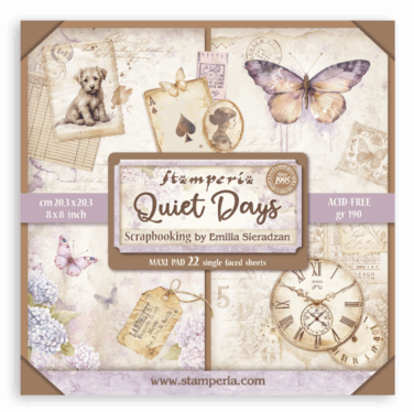 Stamperia -  Scrapbooking Pad 22  foglicm 20,3X20,3 (8"X8") monofacciali Quiet Days