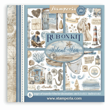 Stamperia -   Rub on kit cm 15,5x15,5 - 6 pagine Silent Sea