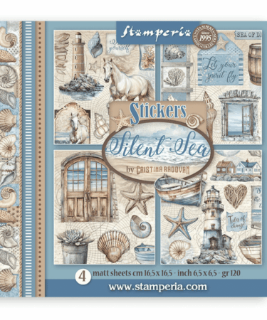 Stamperia -  Stickers mm 165x165 4 fogli - Silent Sea