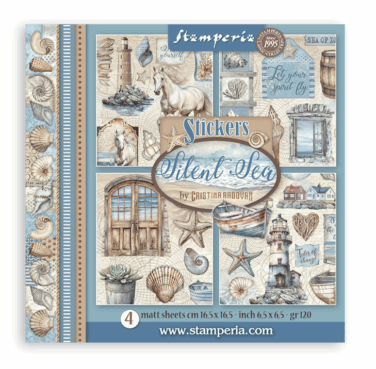 Stamperia -  Stickers mm 165x165 4 fogli - Silent Sea