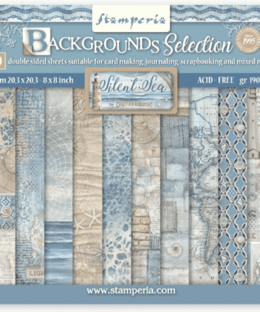 Stamperia -  Scrapbooking Small Pad 10 fogli cm 20,3X20,3 (8"X8") Backgrounds Selection - Silent Sea