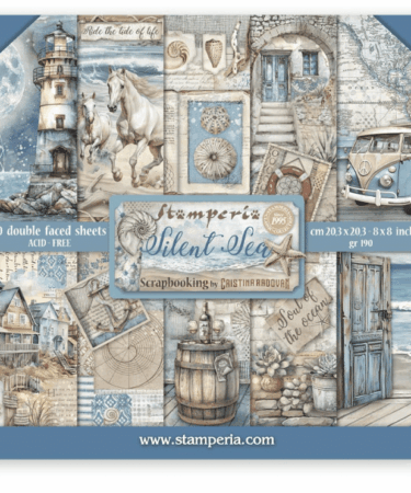 Stamperia -  Scrapbooking Small Pad 10 fogli cm 20,3X20,3 (8"X8") - Silent Sea