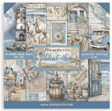 Stamperia -  Scrapbooking Pad 10 fogli cm 30,5x30,5 (12"x12") - Silent Sea