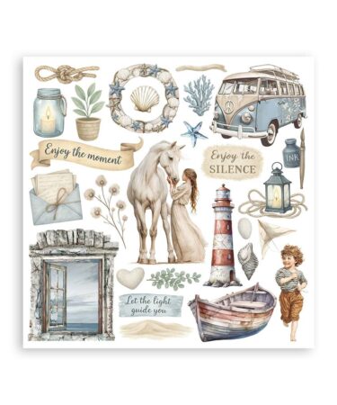 Alternative view of Stamperia -   Rub on kit cm 15,5x15,5 - 6 pagine Silent Sea