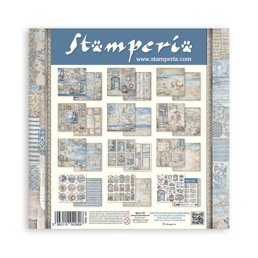 Stamperia - Scrapbooking Pad 10 fogli cm 30,5x30,5 (12"x12") - Silent Sea - immagine 2