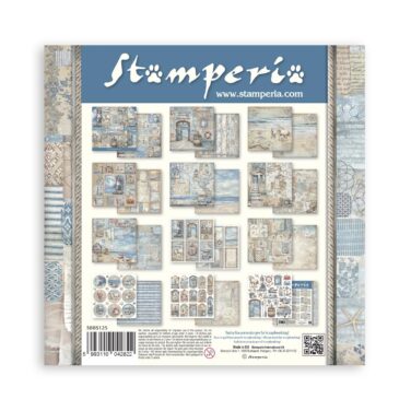 Alternative view of Stamperia -  Scrapbooking Small Pad 10 fogli cm 20,3X20,3 (8"X8") - Silent Sea