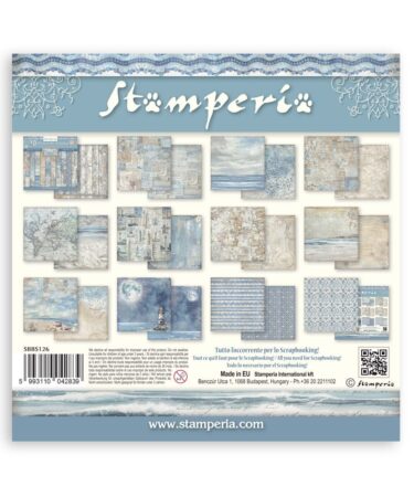 Alternative view of Stamperia -  Scrapbooking Small Pad 10 fogli cm 20,3X20,3 (8"X8") Backgrounds Selection - Silent Sea