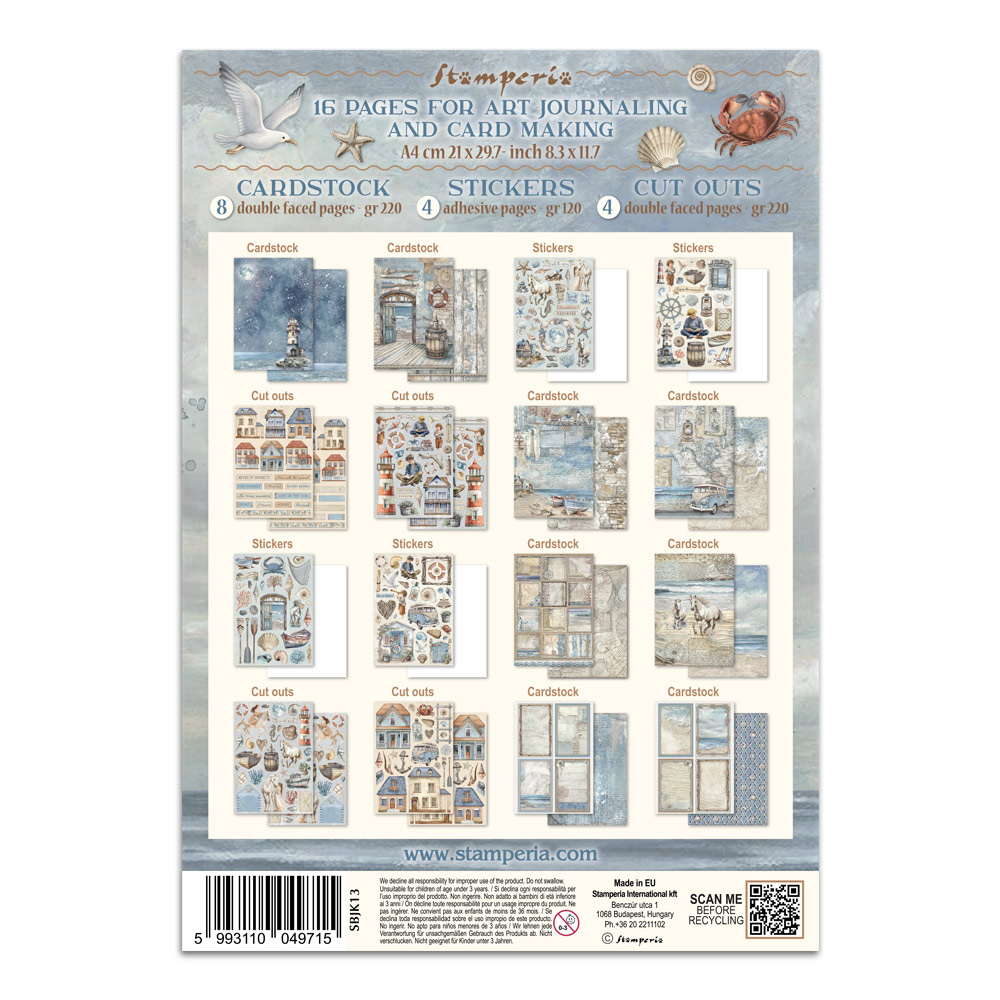 Stamperia - Junk journal stickers, cut-outs, backgrounds - Silent Sea - immagine 2