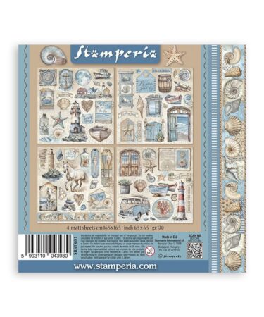 Alternative view of Stamperia -  Stickers mm 165x165 4 fogli - Silent Sea
