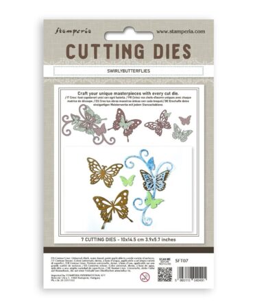 Alternative view of Stamperia -  Cutting Dies A6 - Swirly butterflies