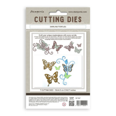 Alternative view of Stamperia -  Cutting Dies A6 - Swirly butterflies