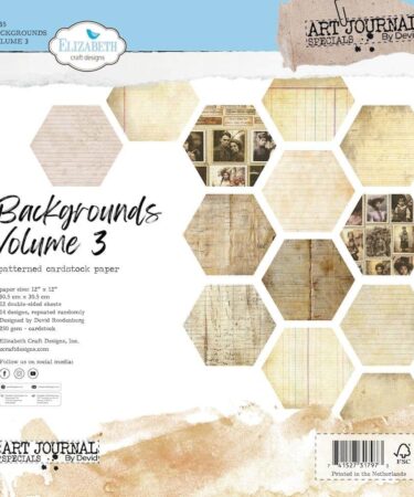 ELIZABETH CRAFT -  Double-Sided Cardstock Pack 12"X12" - Backgrounds Volume Three