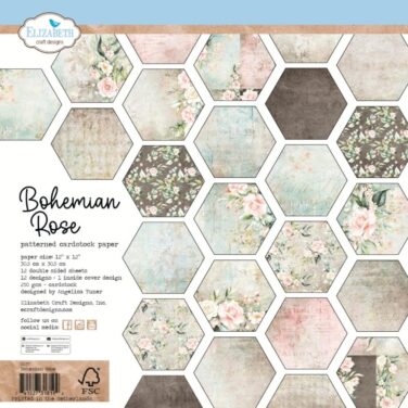 ELIZABETH CRAFT - Double-Sided Cardstock Pack 12"x12" -Bohemian Rose