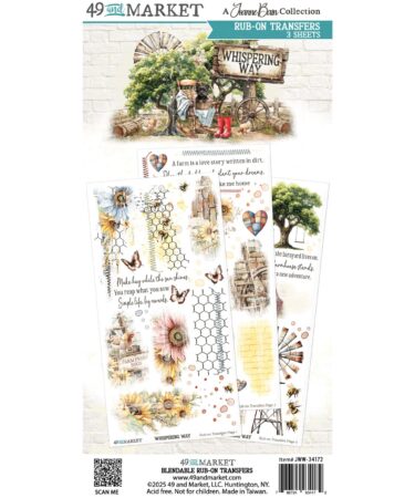49 and Market - Collezione Whispering Way 6 x12 Blendable Rub-on Transfer Set