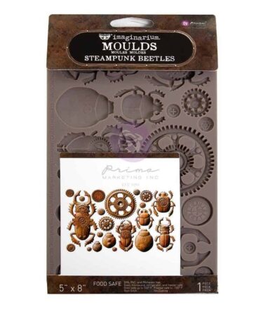 Finnabair Decor Moulds 5"x8"x8mm - Steampunk Beetles