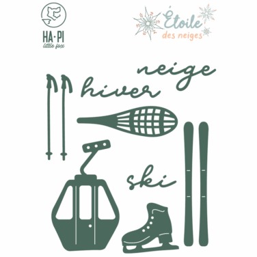 HA PI Little Fox- Collezione  Etoile des neiges  - fustelle Sports d'hiver