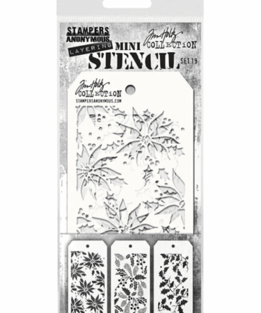 Stampers Anonymous Set #19 Tim Holtz Layering Mini Stencil (3pcs)