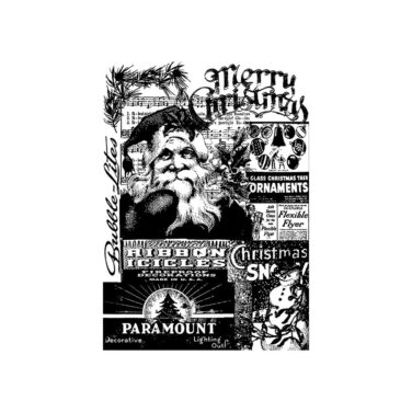 Stampers Anonymous First Christmas Tim Holtz Components Cling Mount Collage Stamp