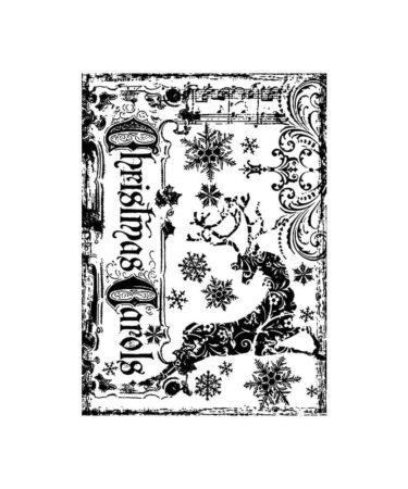 Stampers Anonymous Reindeer Games Tim Holtz Components Cling Mount Collage Stamp