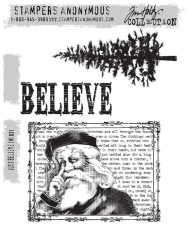 Stampers Anonymous Just Believe Tim Holtz Cling Stamps