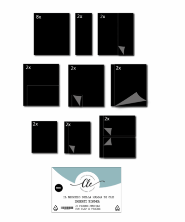 IL NEGOZIO DELLA MAMMA DI CLE - INSERTI BINDER 24 PCS NERO