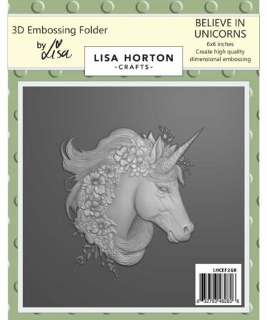 Lisa Horton Crafts 3D Embossing Folder 6"x6" - Believe in Unicorns